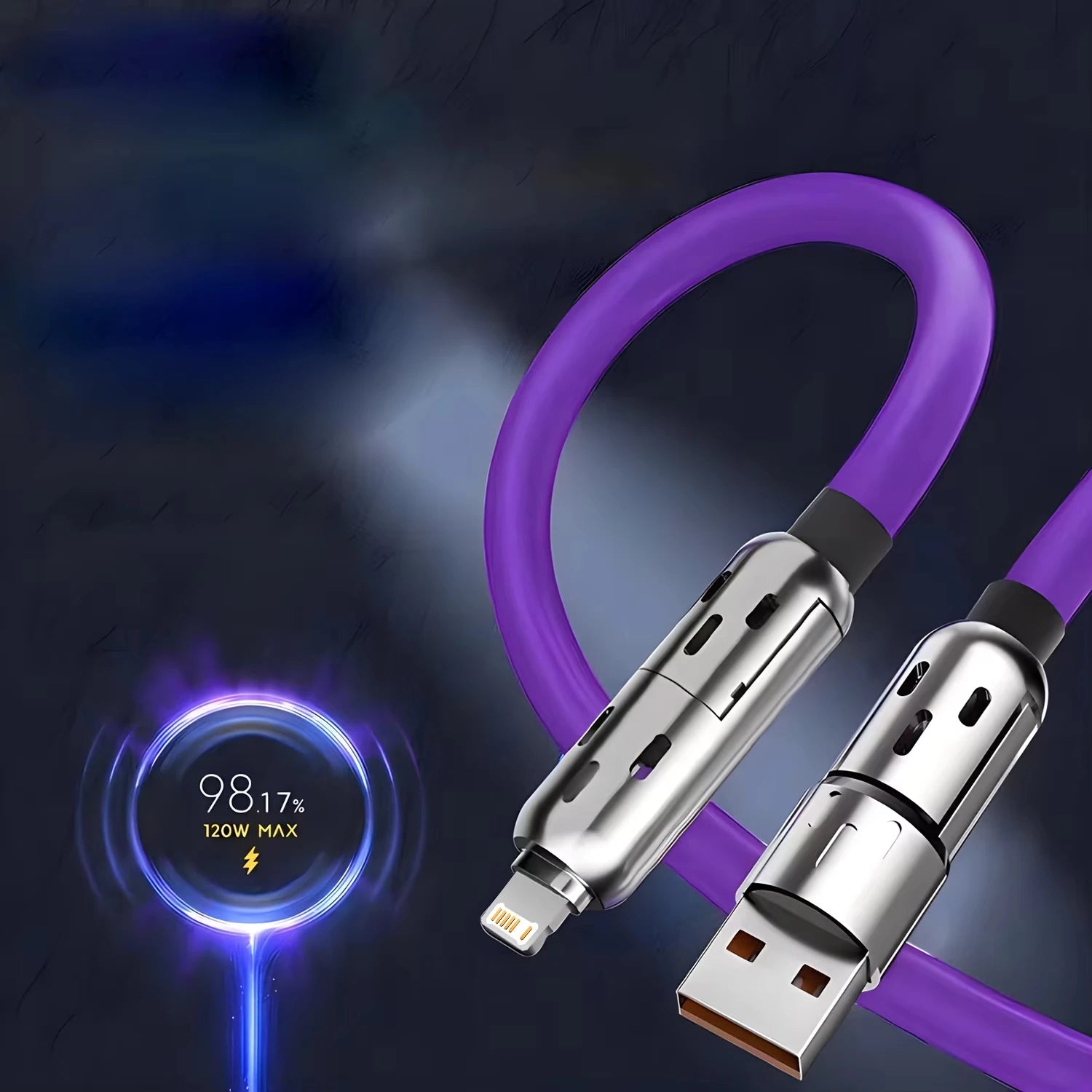 4 in 1 Multi Connectors Charger Rotating Elbow USB to Type-C 1.2M Mobile Phone 240W Fast Charging Silicone Cable Data Transfer