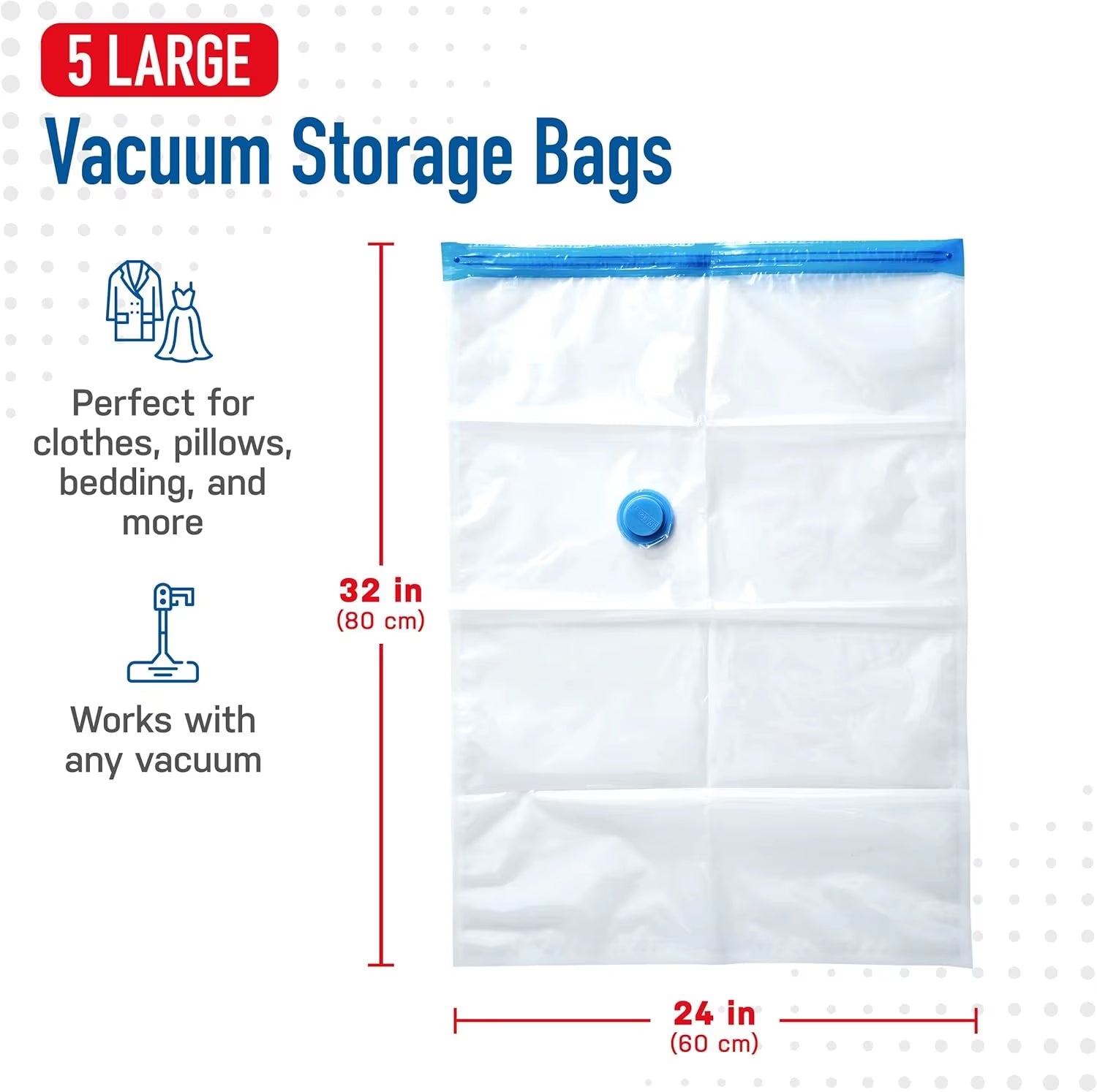 Vacuum Storage Bags Electric Pump Vacuum Seal Space Saver Bags Clothing Vaccum Bag Vacuum Compression Space Saving Storage Bag